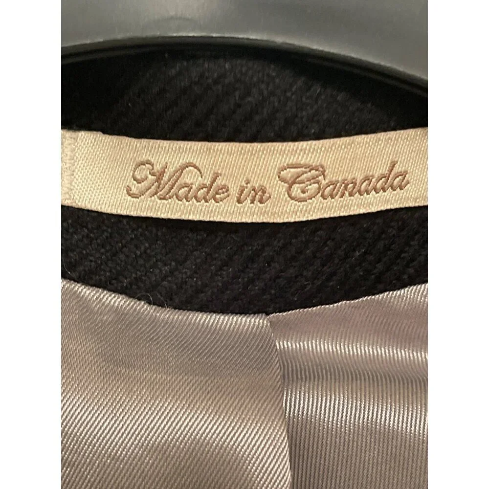 Peerless Couture Mens Black Blazer Jacket 42R Cashmere & Silk Blend Made In Cana